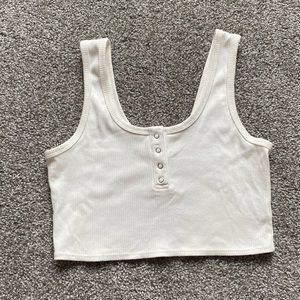 Aeropostale Large White Crop Top with Snaps
